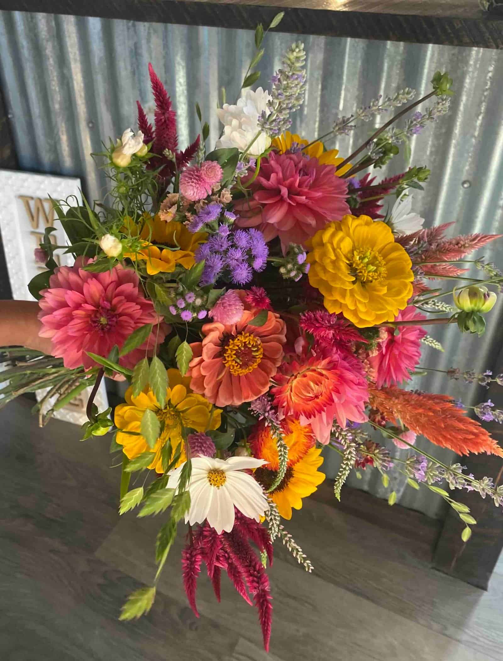 Wedding Arrangements at Sunshine Flower Farm in Apple Creek Ohio